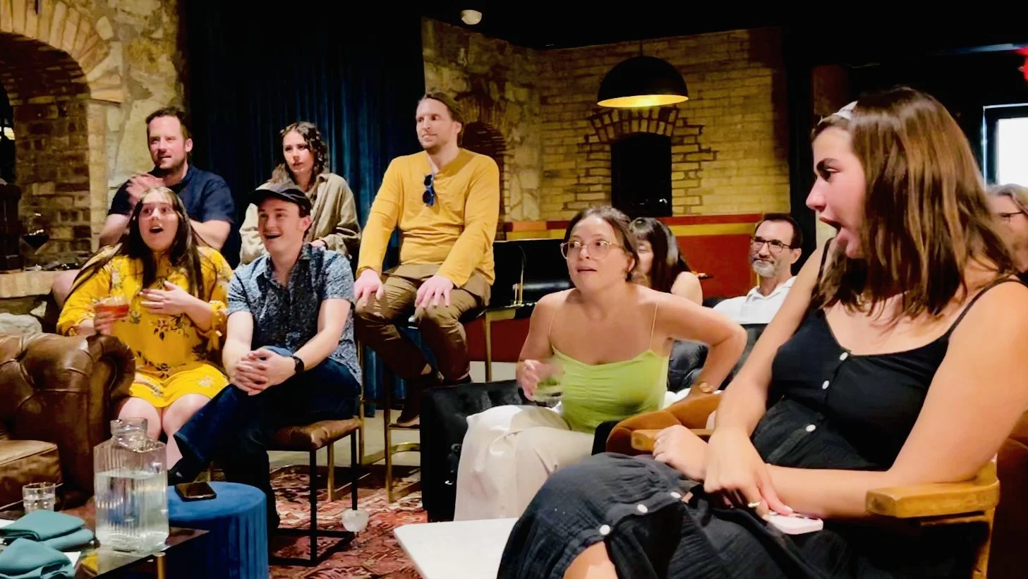 An audience member’s reaction mid-trick